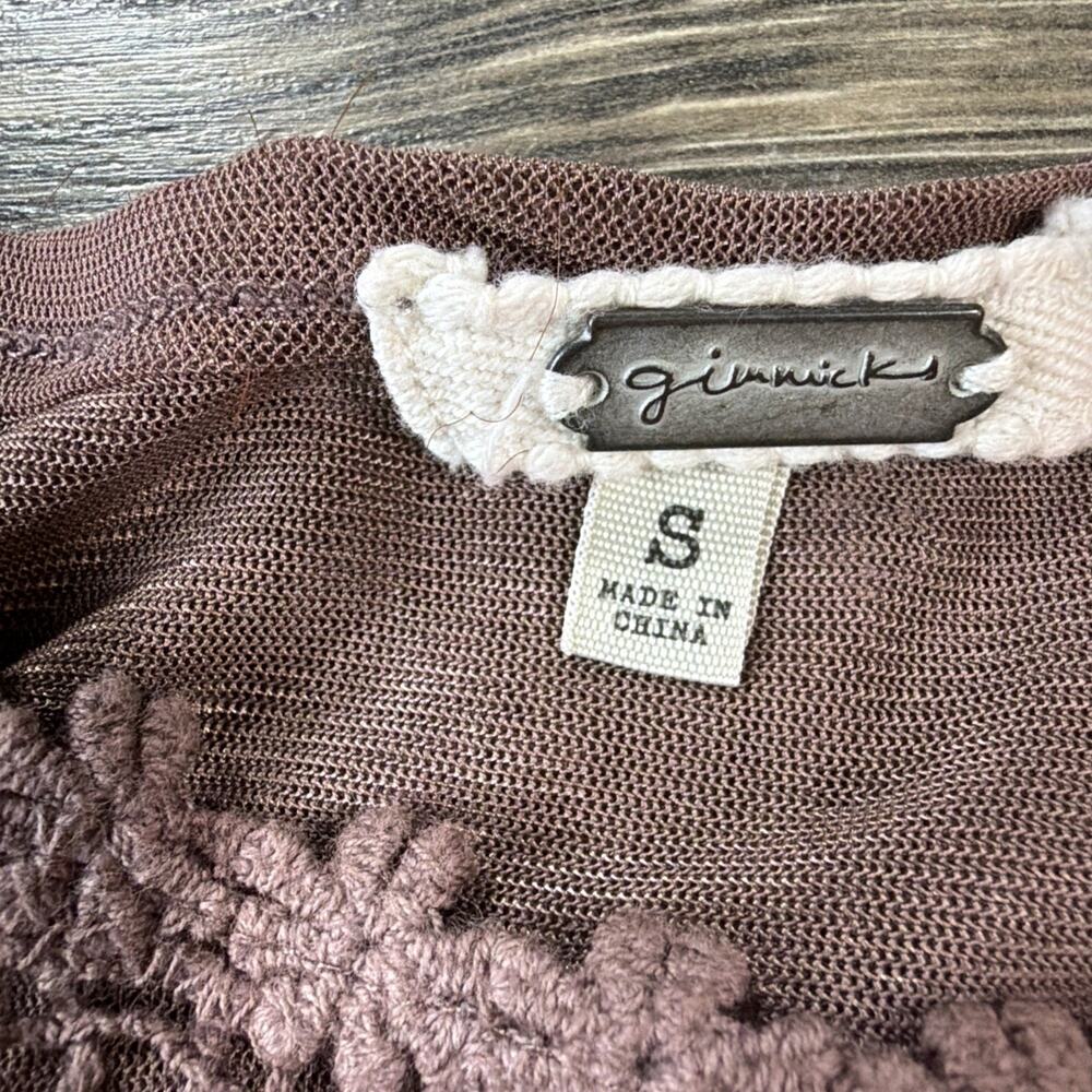 Buckle Gimmicks Sz S Boho Fairy Grunge Lace Tunic Blouse Romantic Crochet Top - Picture 4 of 12